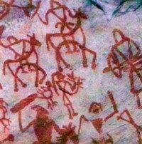 image of Bhimbetka Petroglyphs, the earliest known cave paintings in human civilization found in India
